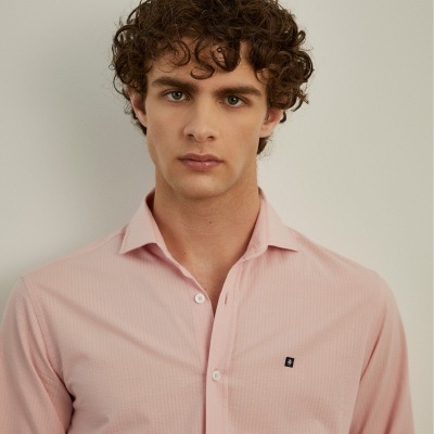 Camisa slim fit seersucker Lion of Porches