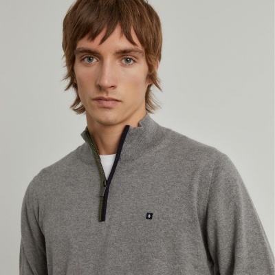 Camisola com fecho em algodão e caxemira Lion of Porches