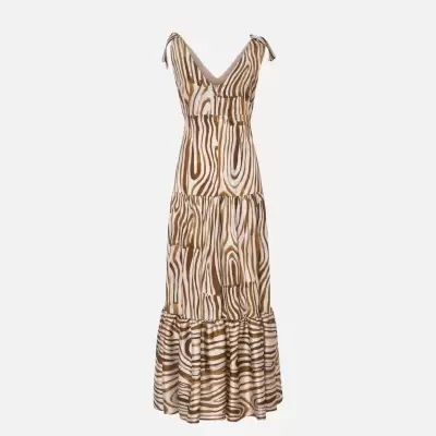 Vestido estampado com detalhes de nó Scripta