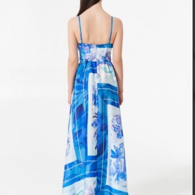 Vestido Longo Estampado Foulard Rinascimento