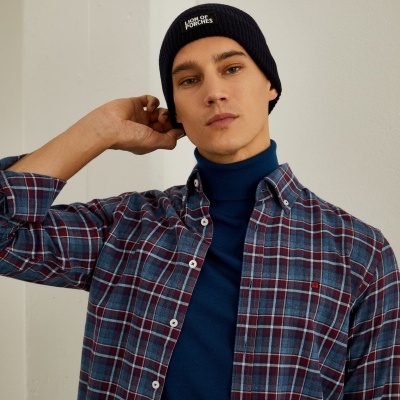 Camisa Slim Fit em tecido com padrão de xadrez Lion of Porches