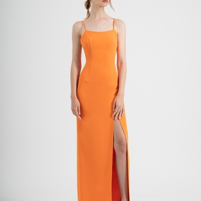 Vestido longo com abertura Moncho Heredia