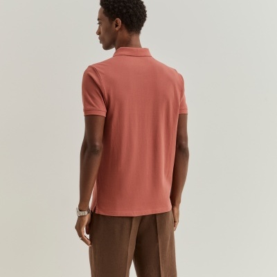 Polo de manga curta slim fit em algodão Lion of Porches