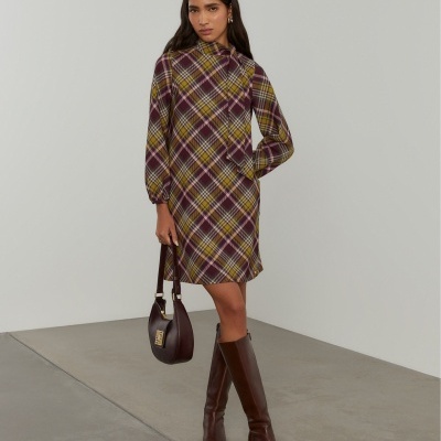 Vestido tartan manga comprida Lion of Porches