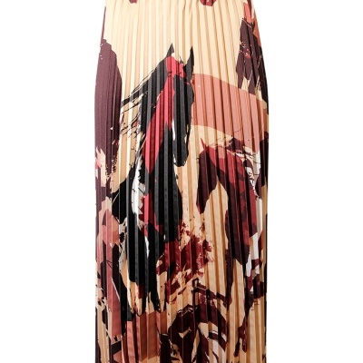 Saia plissada estampada Sahoco