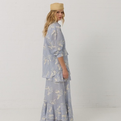 Vestido Strip Blue Swallow