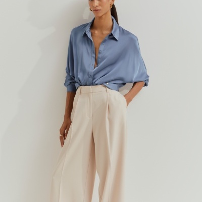 Camisa fluida acetinada Lion of Porches