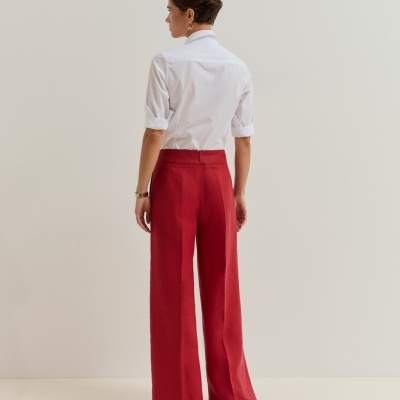 Calças wide leg em linho Lion of Porches