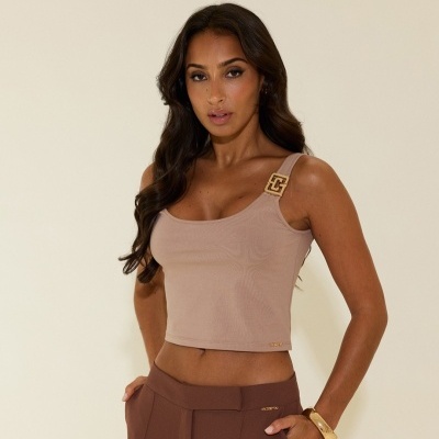 Top em malha com detalhe metálico Scripta