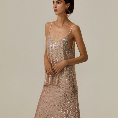 Top de alças em lantejoulas Decenio