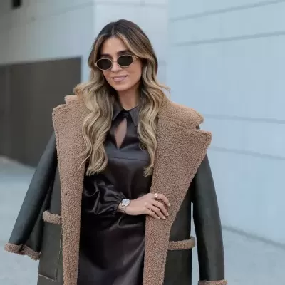 Casaco comprido com efeito de pele Scripta