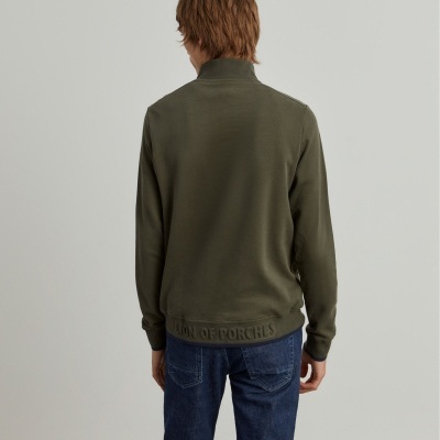 Sweater de algodão com botões e meio fecho Lion of Porches