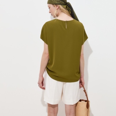 Blusa fluida manga curta Decenio