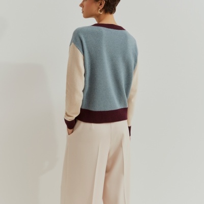 Camisola tricolor de lã Lion of Porches