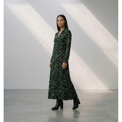 Vestido comprido estampado com pregas Scripta