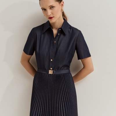 Vestido midi de manga curta Lion of Porches