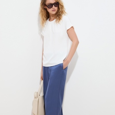 Blusa fluida manga curta Decenio