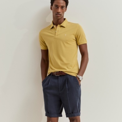 Polo de manga curta slim fit em algodão Lion of Porches
