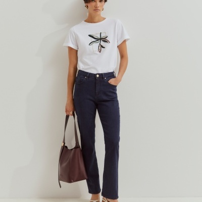 Calças denim perna reta Lion of Porches