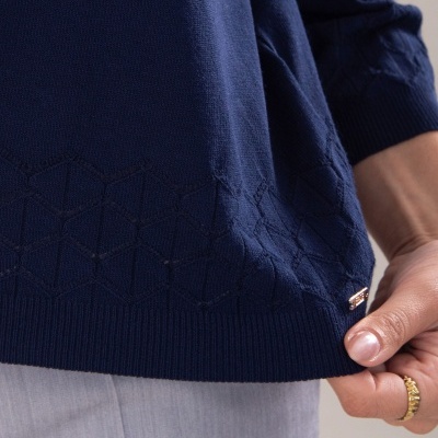 Camisola de malha fluida com detalhe perfurado Ferrache