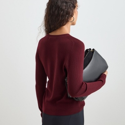 Camisola malha canelada em lã Decenio