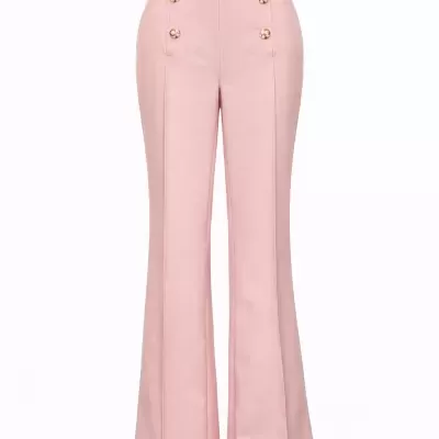 Calças Flare de Cintura Subida com Botões Sahoco