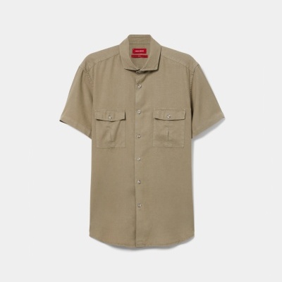 Camisa slim fit de manga curta Lion of Porches