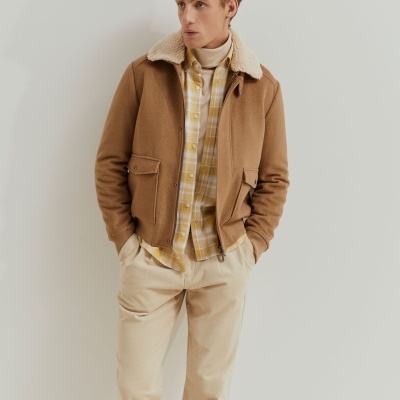 Blusão com lã e gola amovível Lion of Porches