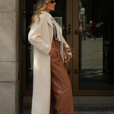 Casaco comprido em lã Sahoco