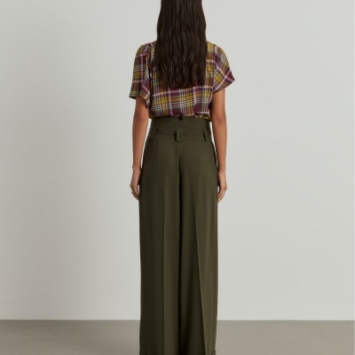 Calças pantalona com cinto Lion of Porches