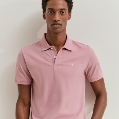 Polo de manga curta slim fit em algodão Lion of Porches