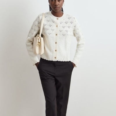 Casaco Tricotado com Botões Dourados Decenio