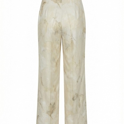 Calça clássica fluída estampada Scripta