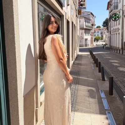 Vestido comprido lantejoulas Moncho Heredia