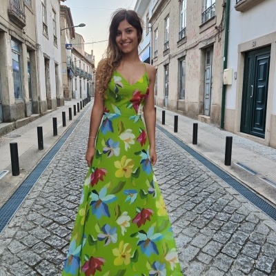 Vestido longo estampado fluído Arggido