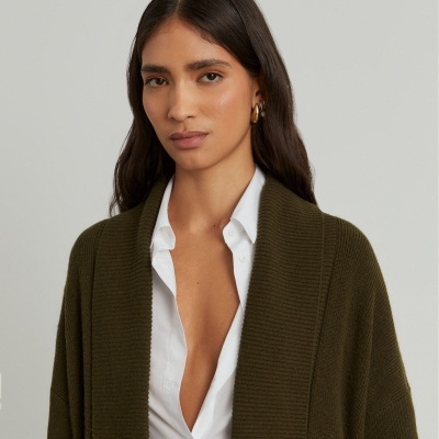 Casaco aberto malha tricotada Lion of Porches