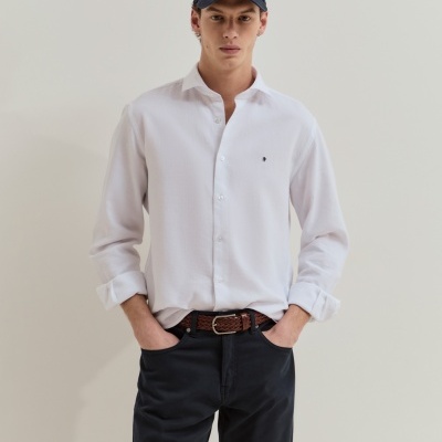 Camisa slim fit de algodão Lion of Porches