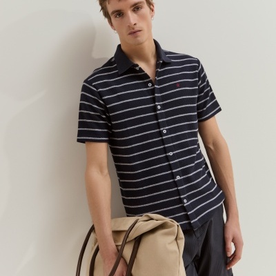 Polo camisa às riscas de manga curta Lion of Porches