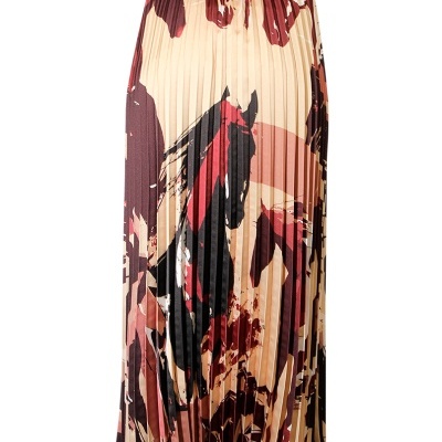 Saia plissada estampada Sahoco