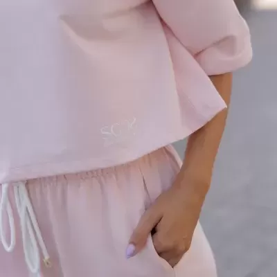 Calça em malha com cordão Scripta