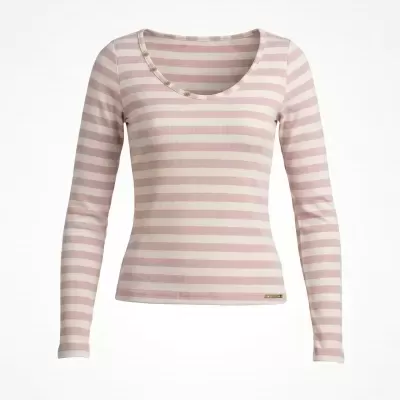 Top às Riscas com Botões no Decote Sahoco