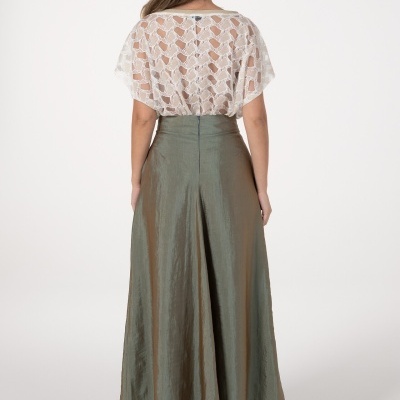 SAIA COMPRIDA DE ORGANZA COM EFEITO BICOLOR ANA SOUSA