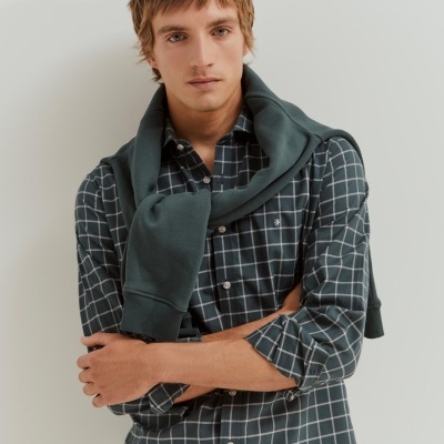 Camisa xadrez slim fit em algodão Lion of Porches