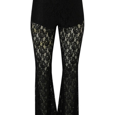 CALÇAS FLARE EM MALHA RENDADA SAHOCO