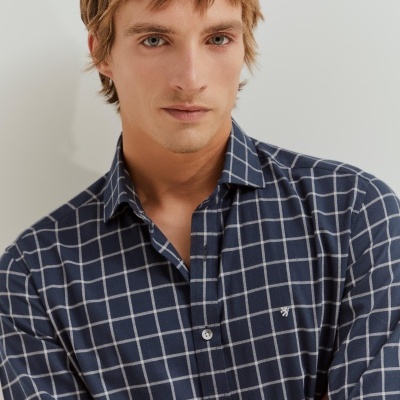 Camisa xadrez slim fit em algodão Lion of Porches