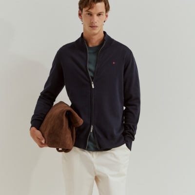 Casaco de malha com fecho em algodão Lion of Porches