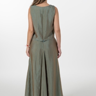 TOP DE ORGANZA COM EFEITO BICOLOR ANA SOUSA