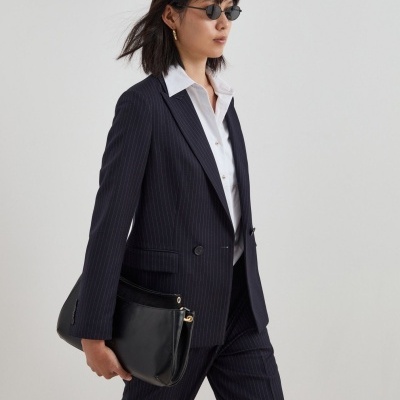 Blazer às riscas regular fit Decenio