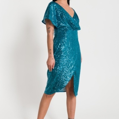 Vestido cerimonia lantejoulas Ana Sousa