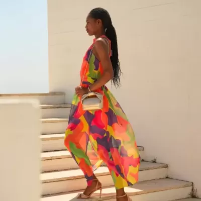 Vestido comprido estampado Spaccio